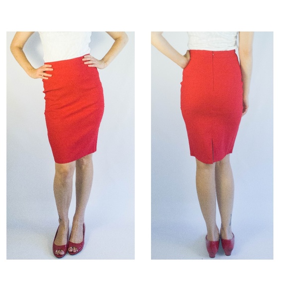 Sourpuss Clothing Red Pencil Skirt - Picture 4 of 5